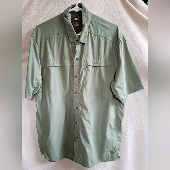 Men's REI Green Button Down Shirt - Picture 1 of 15